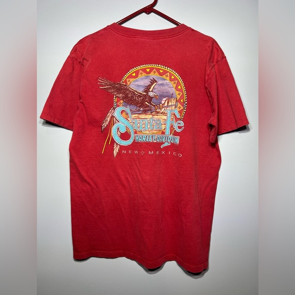 Vintage Red Harley Davidson Eagle Santa Fe New Mexico Shirt Men’s Large Dated 06 - Picture 1 of 3
